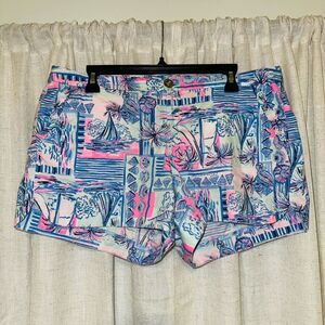 Lilly Pulitzer Adie Ruffle Pocket shorts whisper blue yeah bouy SIZE 12